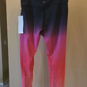 Women's Gradient Pink and Black Leggings